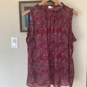 SALE! GAP Sleeveless Raspberry Sheer Blouse